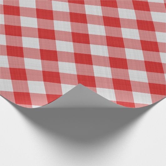 Große rote Gingham-Karo Muster Geometrie Geschenkpapier (Ecke)