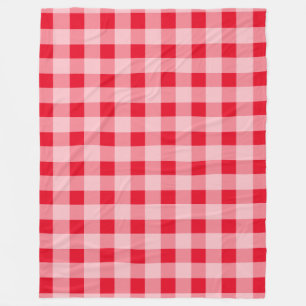 Große rote Gingham-Muster Fleece Picknickdecke