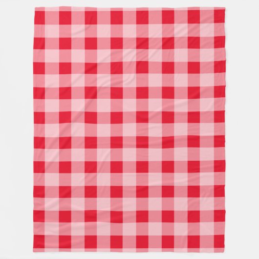 Große rote Gingham-Muster Fleece Picknickdecke (Vorderseite)