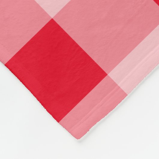 Große rote Gingham-Muster Fleece Picknickdecke (Ecke)