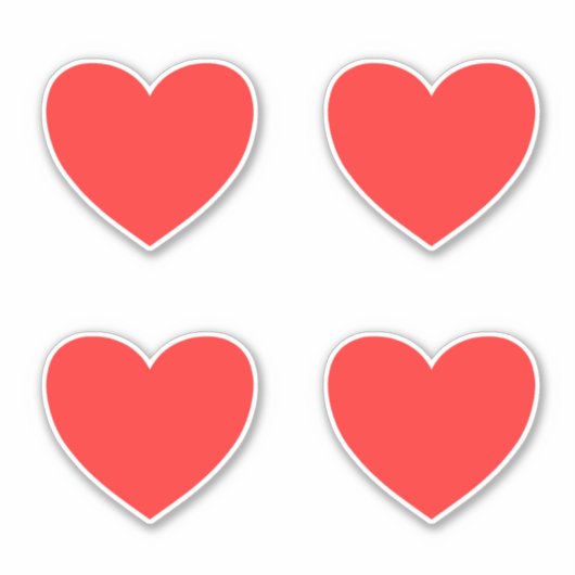 Große rote Herzmuster Aufkleber (Vorderseite)