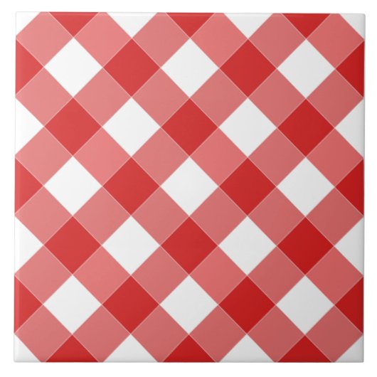 Große rote karierte Fliese (Vorderseite)