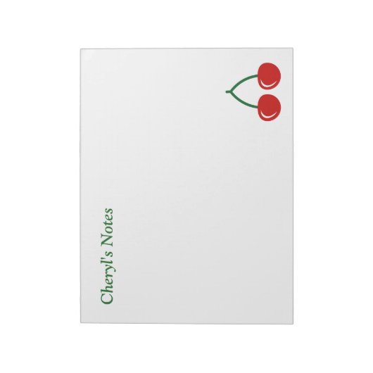 Große rote Kirschen, Notizblock mit individuelle N (Rotiert)