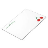 Große rote Kirschen, Notizblock mit individuelle N (angewinkelt)