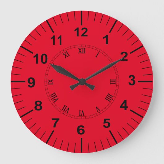 Große rote Küchenmauer Große Wanduhr (Vorderseite)