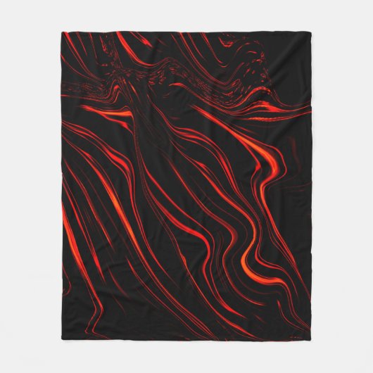 Große rote lange Spuren über schwarzem Hintergrund Fleecedecke (Vorderseite)