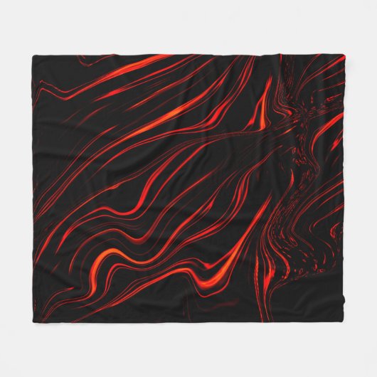 Große rote lange Spuren über schwarzem Hintergrund Fleecedecke (Vorderseite (Horizontal))