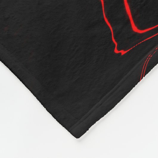 Große rote lange Spuren über schwarzem Hintergrund Fleecedecke (Ecke)