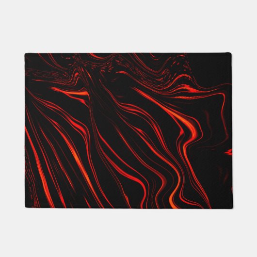 Große rote lange Spuren über schwarzem Hintergrund Fußmatte (Vorderseite)