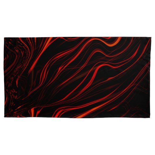 Große rote lange Spuren über schwarzem Hintergrund Kissenbezug (Vorderseite-Links)