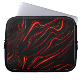 Große rote lange Spuren über schwarzem Hintergrund Laptopschutzhülle
