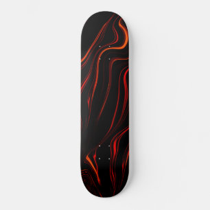 Große rote lange Spuren über schwarzem Hintergrund Skateboard