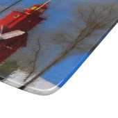 Große rote Leuchtturm-Malerei - Originalkunst Schneidebrett (Ecke)
