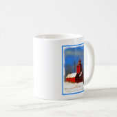 Große rote Leuchtturm-Malerei - ursprüngliche Kaffeetasse (VorderseiteRechts)