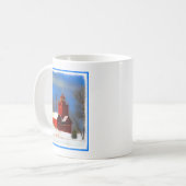 Große rote Leuchtturm-Malerei - ursprüngliche Kaffeetasse (Vorderseite Links)
