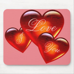 Große rote Liebe Herz/I Liebe Sie/liebend herzrosa Mousepad