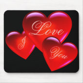Große rote Liebe Herz/I Liebe Sie/liebend herzschw Mousepad (Vorne)