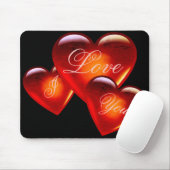Große rote Liebe Herz/I Liebe Sie/liebend herzschw Mousepad (Mit Mouse)