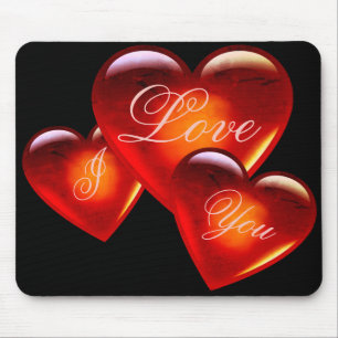 Große rote Liebe Herz/I Liebe Sie/liebend herzschw Mousepad