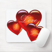 Große rote Liebe Herz/I Liebe Sie/liebend herzweiß Mousepad (Mit Mouse)