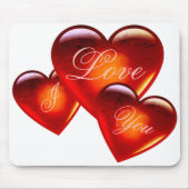 Große rote Liebe Herz/I Liebe Sie/liebend herzweiß Mousepad (Vorne)