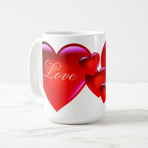 Große rote Liebe Herz/Liebe/Herz-Liebhaber Kaffeetasse