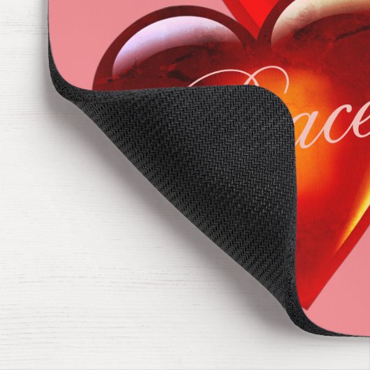 Große rote Liebe Herz/viel Liebe/liebend herzrosa Mousepad (Ecke)