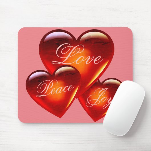 Große rote Liebe Herz/viel Liebe/liebend herzrosa Mousepad (Mit Mouse)