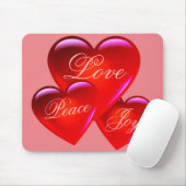 Große rote Liebe Herz/viel Liebe/liebend herzrosa Mousepad (Mit Mouse)