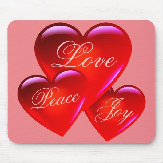 Große rote Liebe Herz/viel Liebe/liebend herzrosa Mousepad (Vorne)
