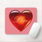 Große rote Liebe/viel Liebe/herzrosa Mousepad (Mit Mouse)