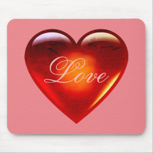 Große rote Liebe/viel Liebe/herzrosa Mousepad