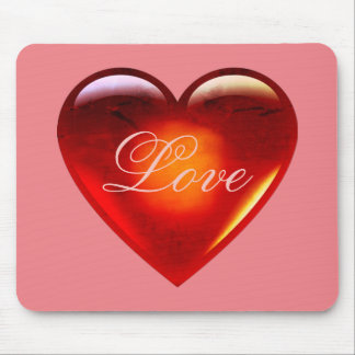 Große rote Liebe/viel Liebe/herzrosa Mousepad
