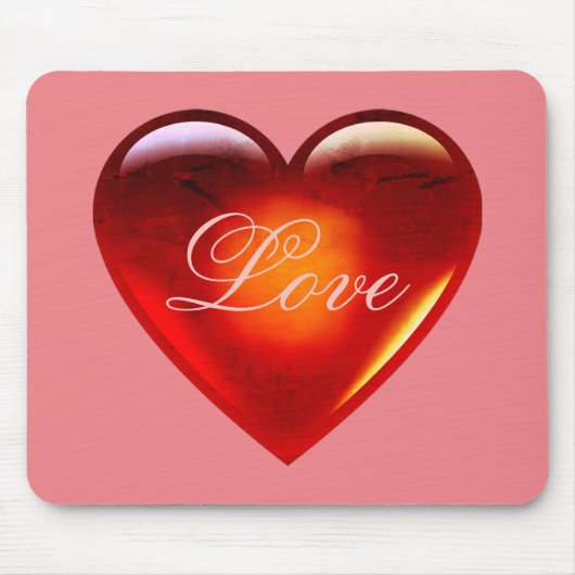 Große rote Liebe/viel Liebe/herzrosa Mousepad (Vorne)