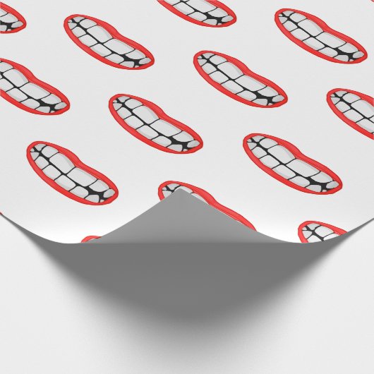 Große rote Lippen mit Zangen Geschenkpapier (Ecke)