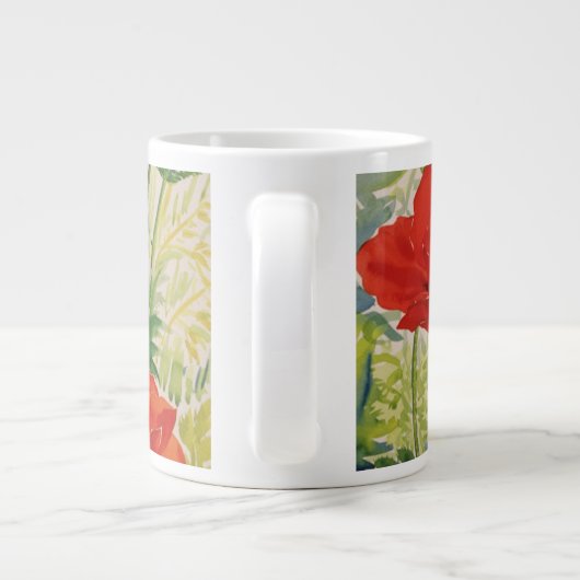 Große rote Mohnblumen Jumbo-Tasse (Rückseite)