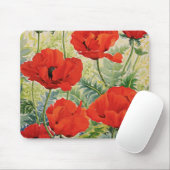 Große rote Mohnblumen Mousepad (Mit Mouse)