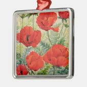 Große rote Mohnblumen Ornament Aus Metall (Links)