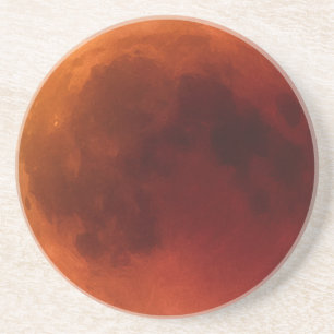 Große rote Mondfinsternis Mondgrafik Getränkeuntersetzer