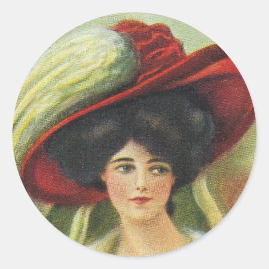 Große Rote Mütze Runder Aufkleber (Vorderseite)