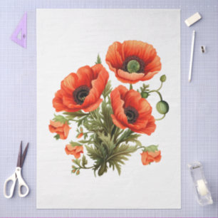 Große rote Pfeffer Bouquet Decoupage Seidenpapier
