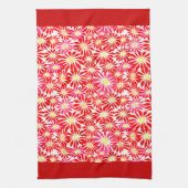 Große rote Poinsettia Retro Blumenmuster Küche Geschirrtuch (Vertikal)