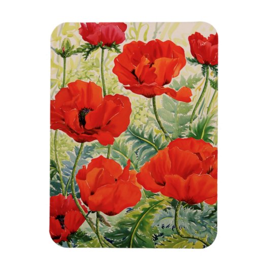 Große rote Poppies Magnet (Vertikal)