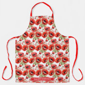 Große rote Poppies Poppy Bloral Schürze (Vorderseite)