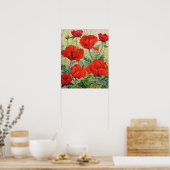 Große rote Poppies Poster (Küche)