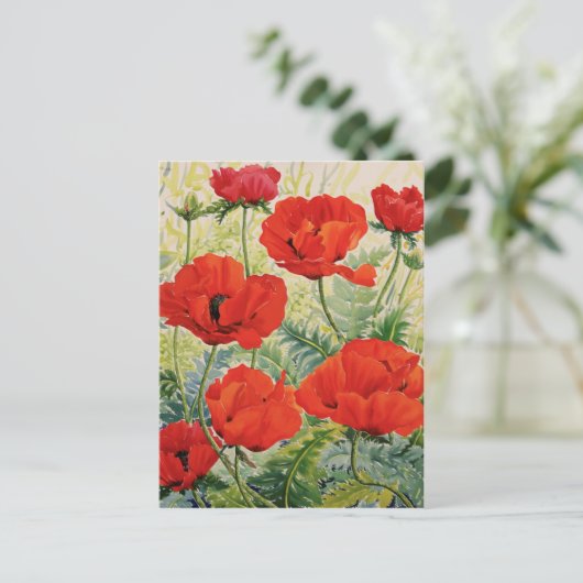 Große rote Poppies Postkarte (Stehend Vorderseite)