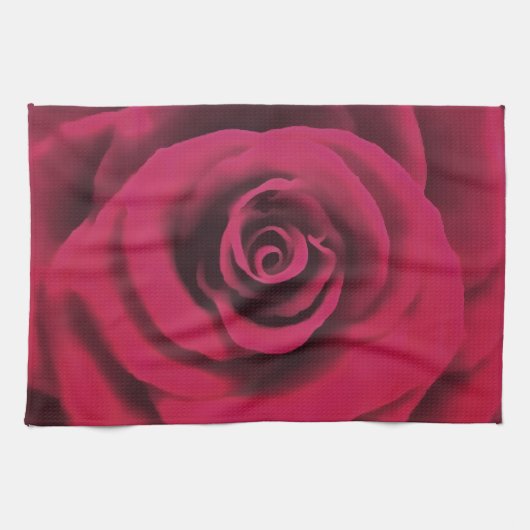 Große Rote Rose Geschirrtuch (Horizontal)