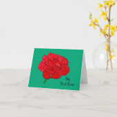 Große rote Rose Karte (Gelbe Blume)
