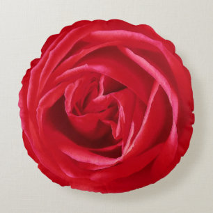 Große Rote Rose Print Round Pillow Rundes Kissen