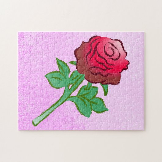 Große rote Rose Puzzle (Horizontal)